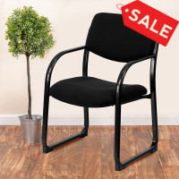 Flash Furniture Black Fabric Executive Side Chair with Sled Base BT-508-BK-GG